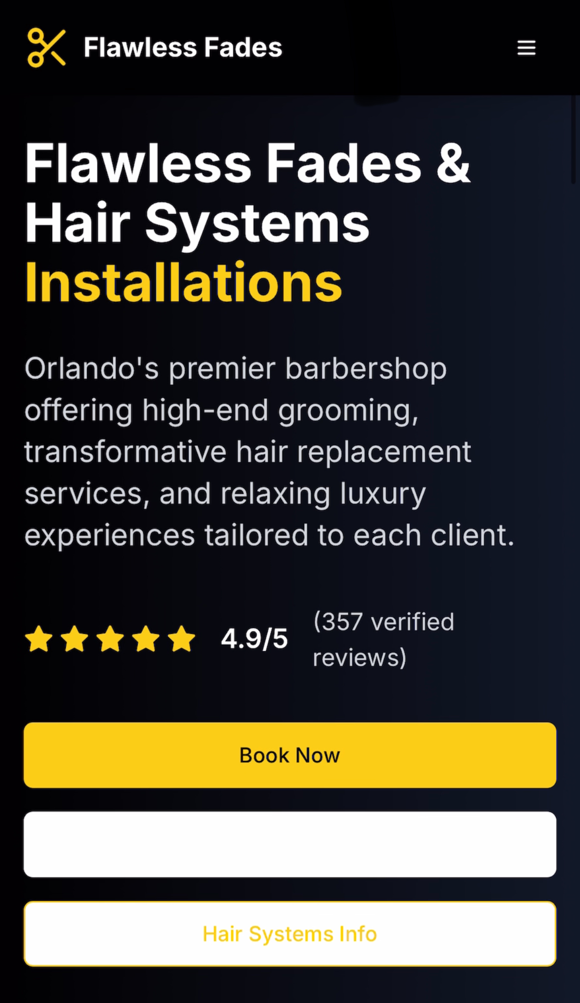 Flawless Fades - Barbershop Website by Built2Book